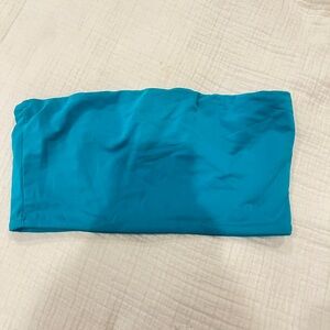 Blue Strapless Bandeau Top